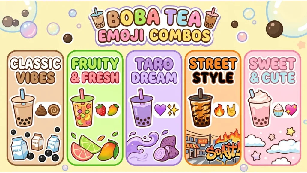 Best Boba Tea Emoji combos  copy & paste