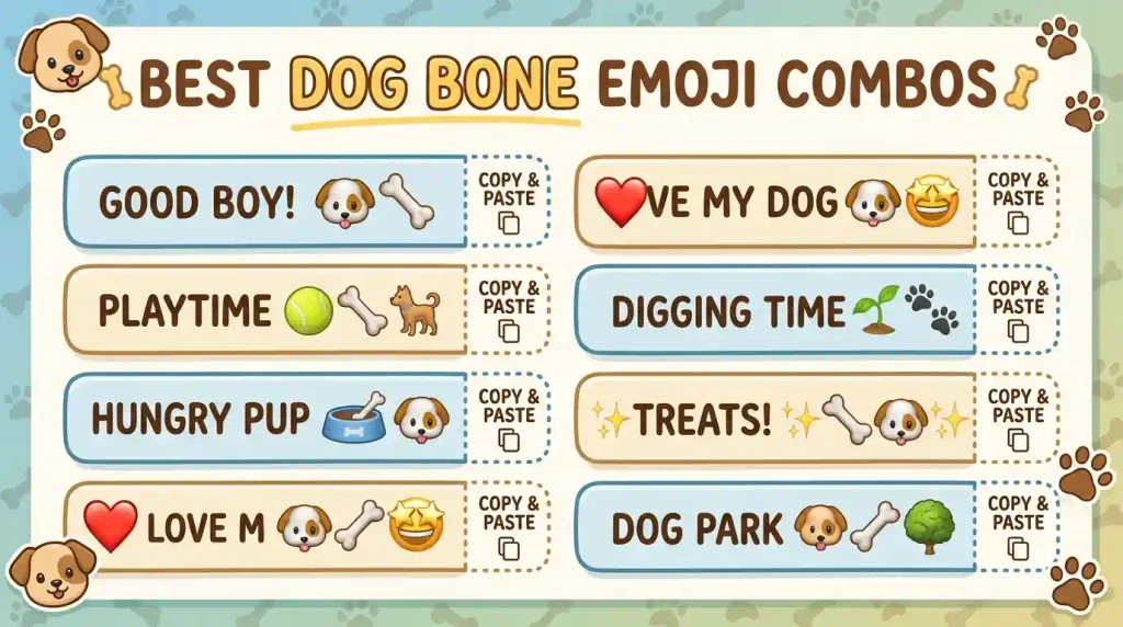 Best Dog Bone Emoji combos copy & paste
