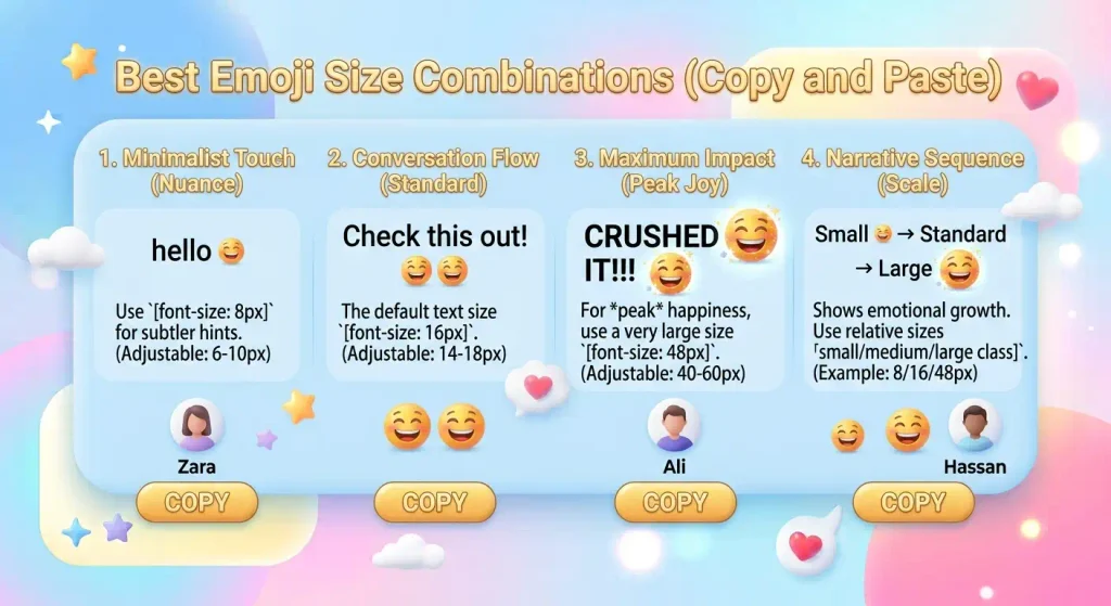 Best emoji size combos copy & paste