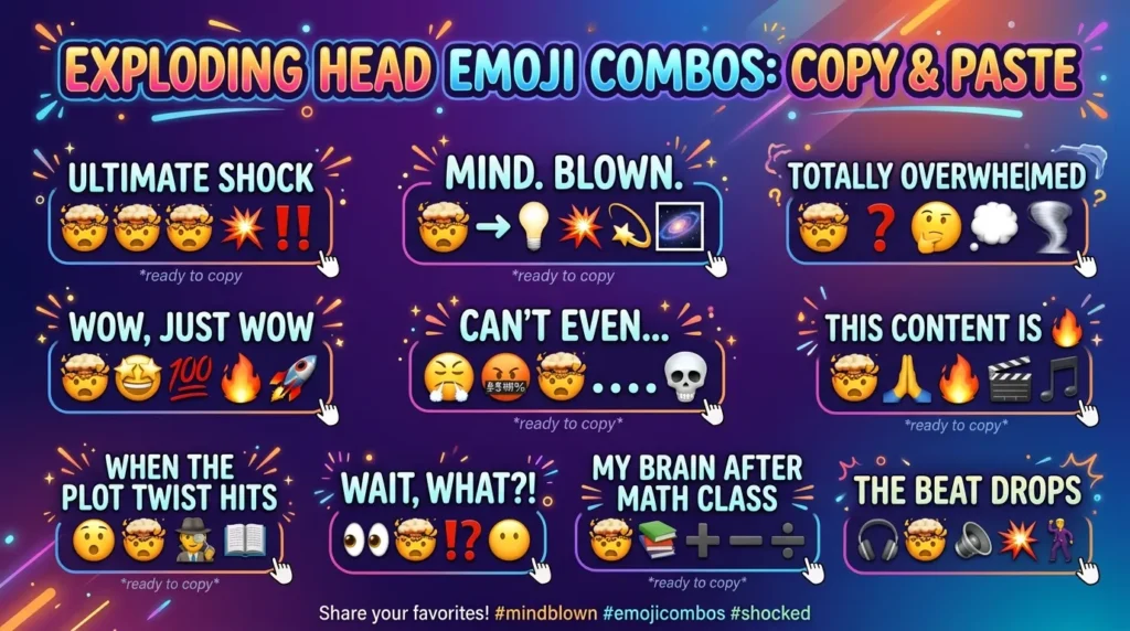 Best exploding head emoji combos copy & paste