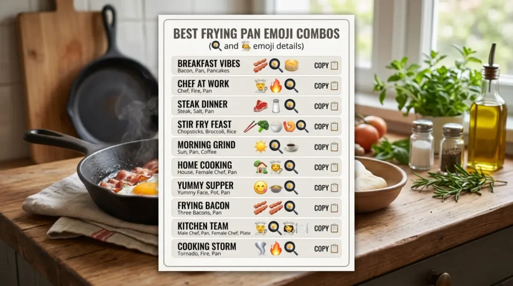 Best frying pan emoji combos copy & paste