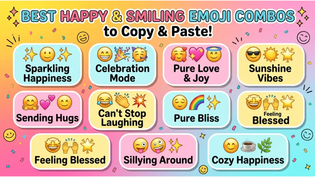 Best Happy Smiling Emoji combos copy & paste