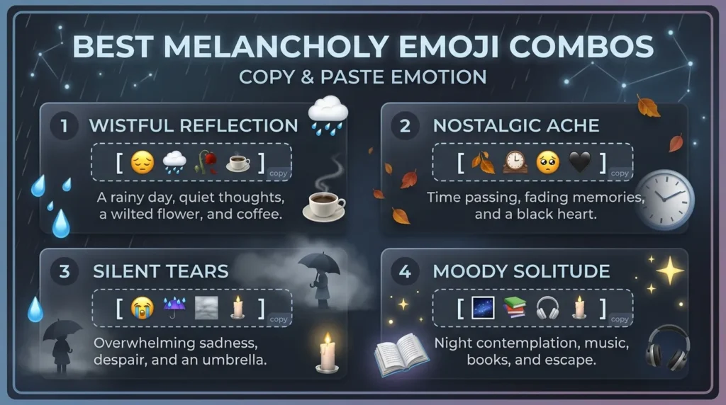 Best Melancholy Emoji Combos copy & paste