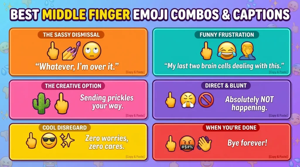 Best Middle Finger Emoji combosย copy & paste