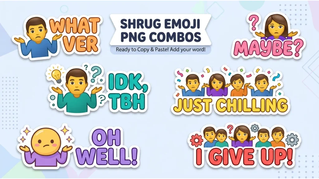 Best shrug emoji png combos copy & paste