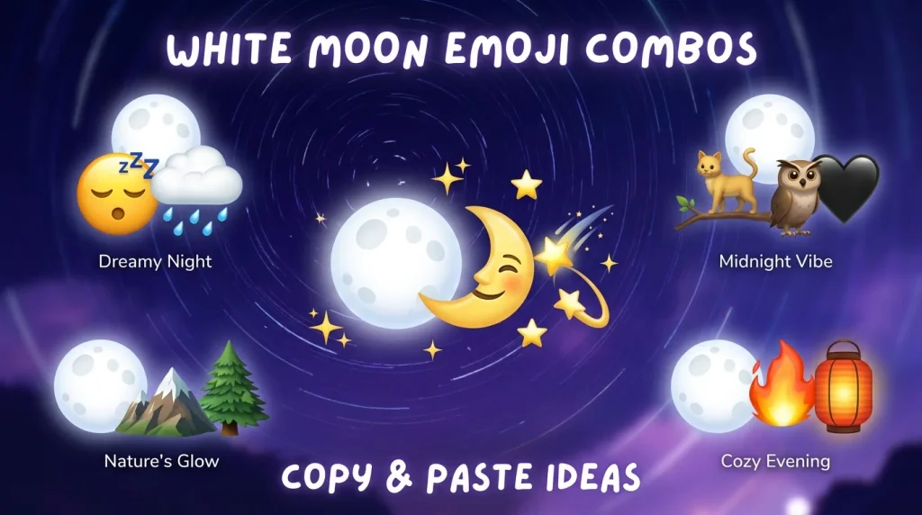 Best White Moon Emoji combos copy & paste