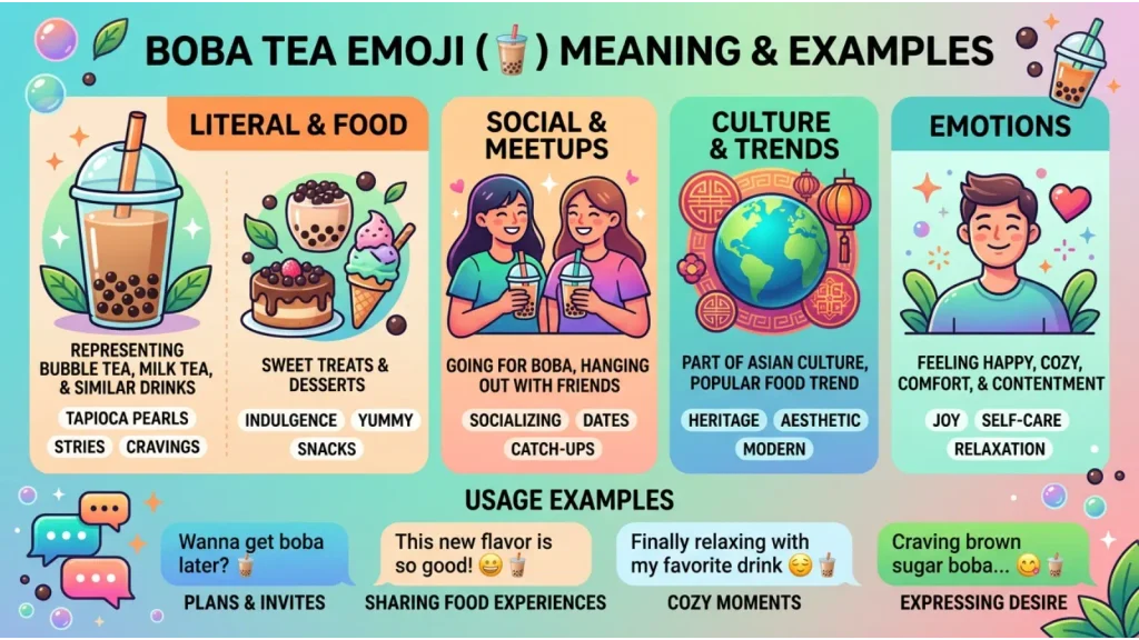 Boba Tea Emoji Meaning &  Example