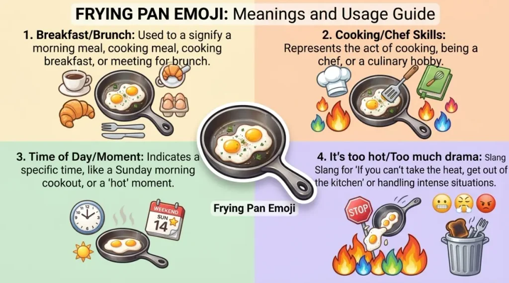 Frying Pan Emoji (Meaning and Example)