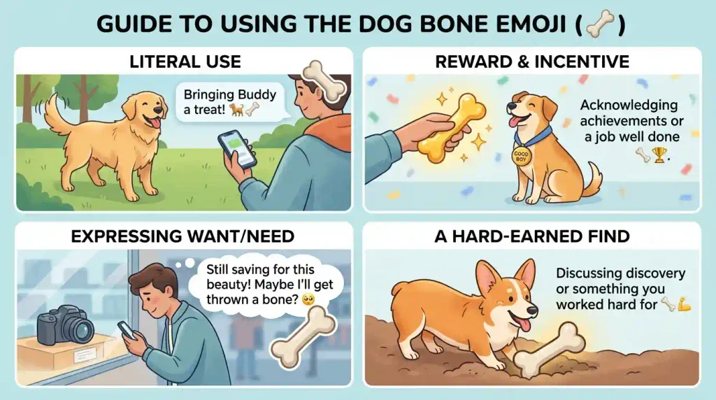 How to use Dog Bone Emoji the right way