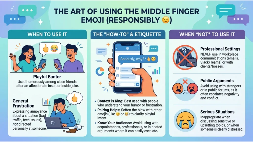 How to use Middle Finger Emoji the right way