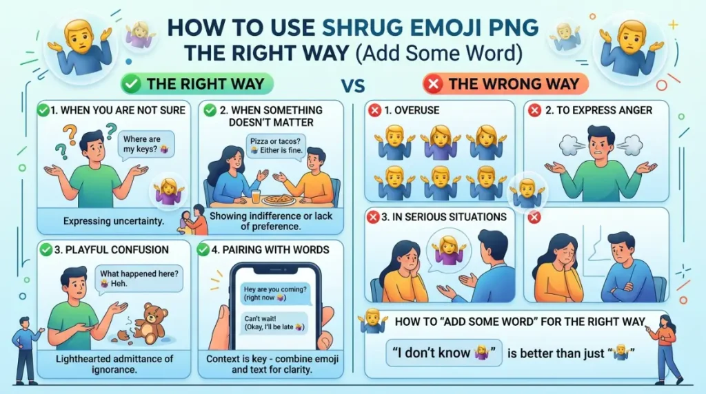 How to use shrug emoji png the right way