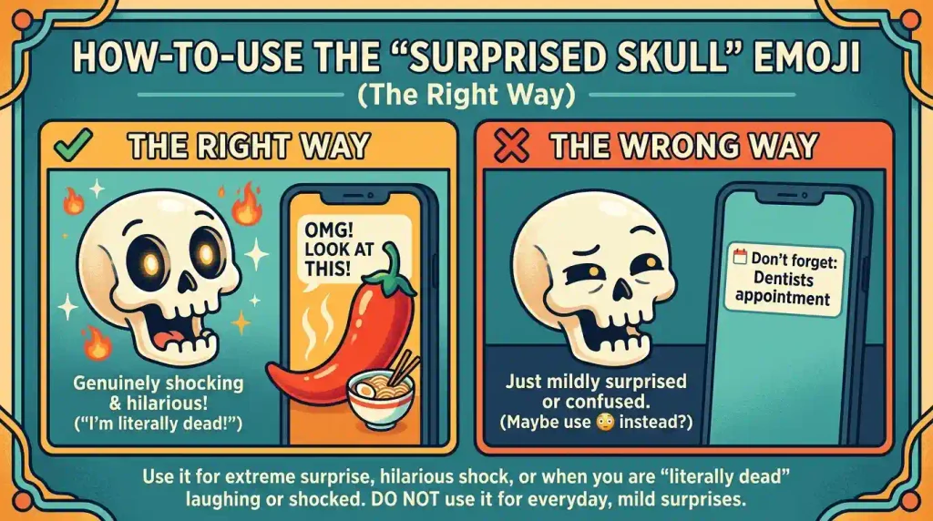 How to use Surprised Skull Emoji the right way