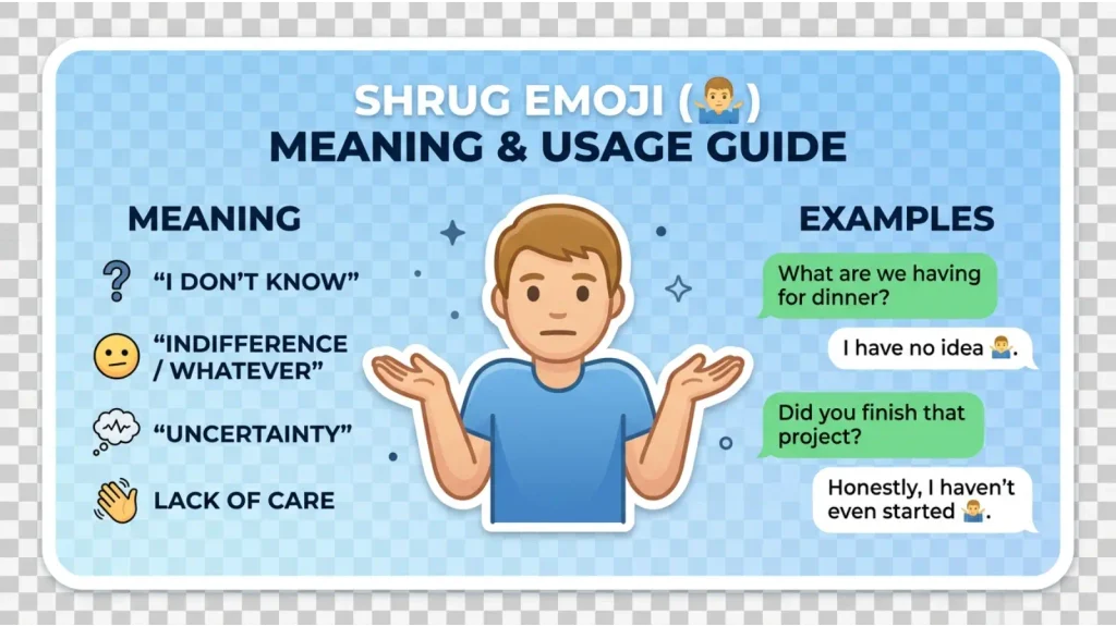 Shrug Emoji Png Meaning & Example