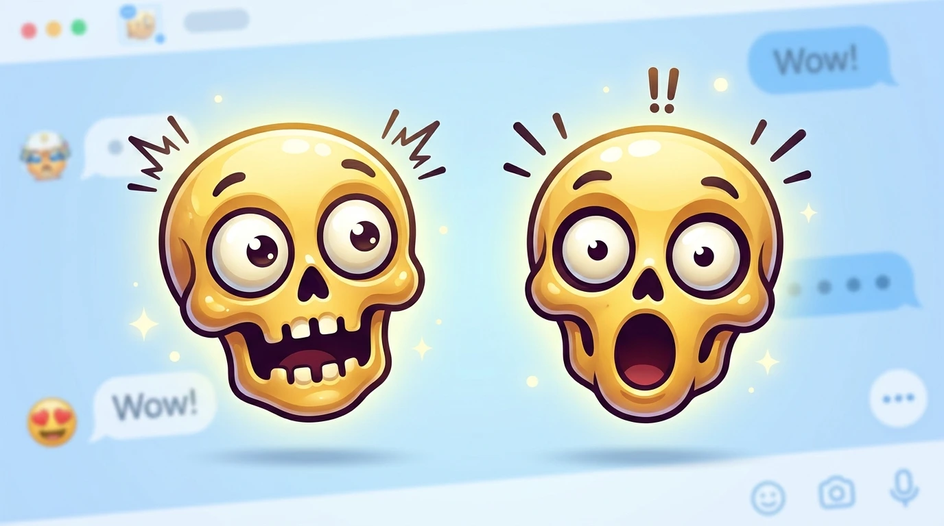 Surprised Skull Emoji