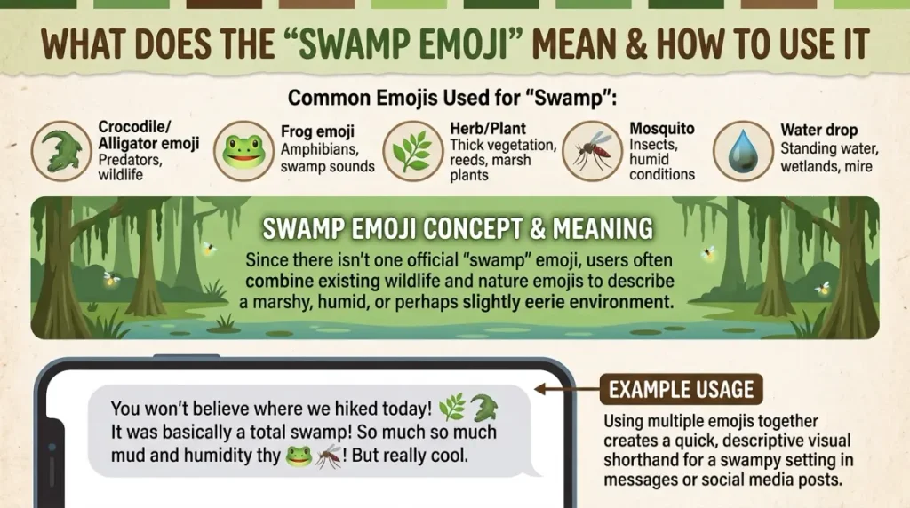 Swamp Emoji Meaning & Example