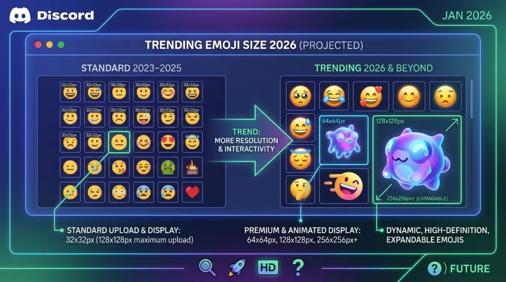 Trending Discord emoji size in 2026