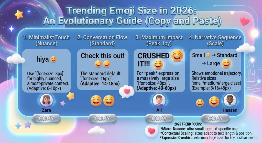 Trending emoji size in 2026