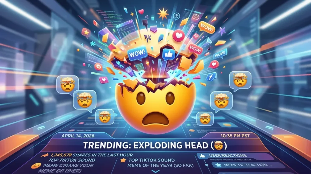 Trending exploding head emoji in 2026
