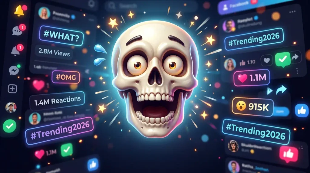 Trending Surprised Skull Emoji in 2026