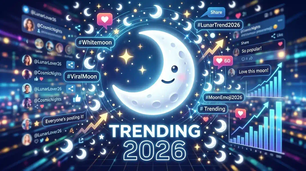 Trending White Moon Emoji in 2026