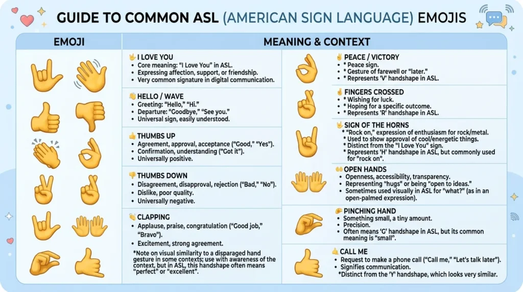 What do ASL emoji mean?