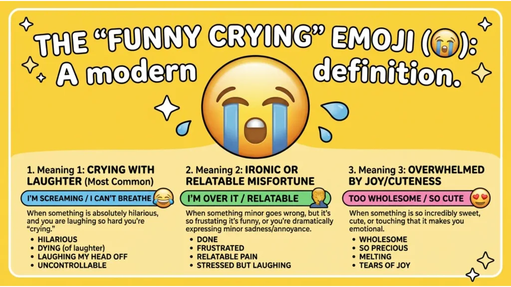 What do funny crying emoji mean