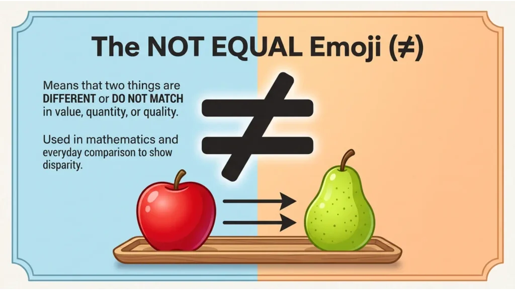 What do Not Equal Emoji mean