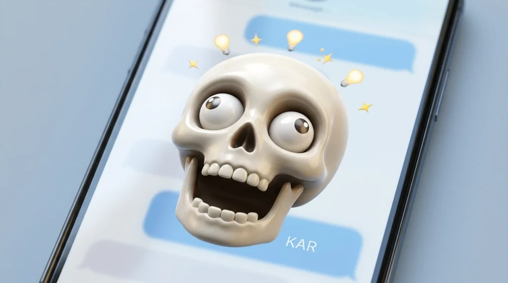 What do Surprised Skull Emoji mean