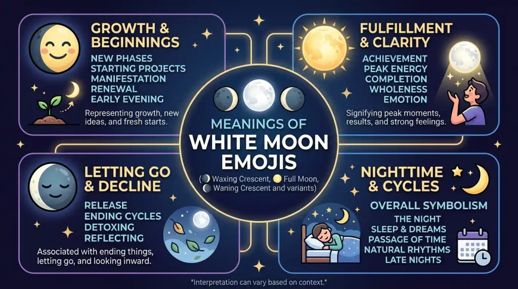 What do White Moon Emoji mean