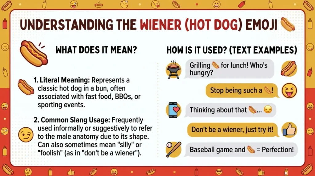 Wiener Emoji Meaning & Example