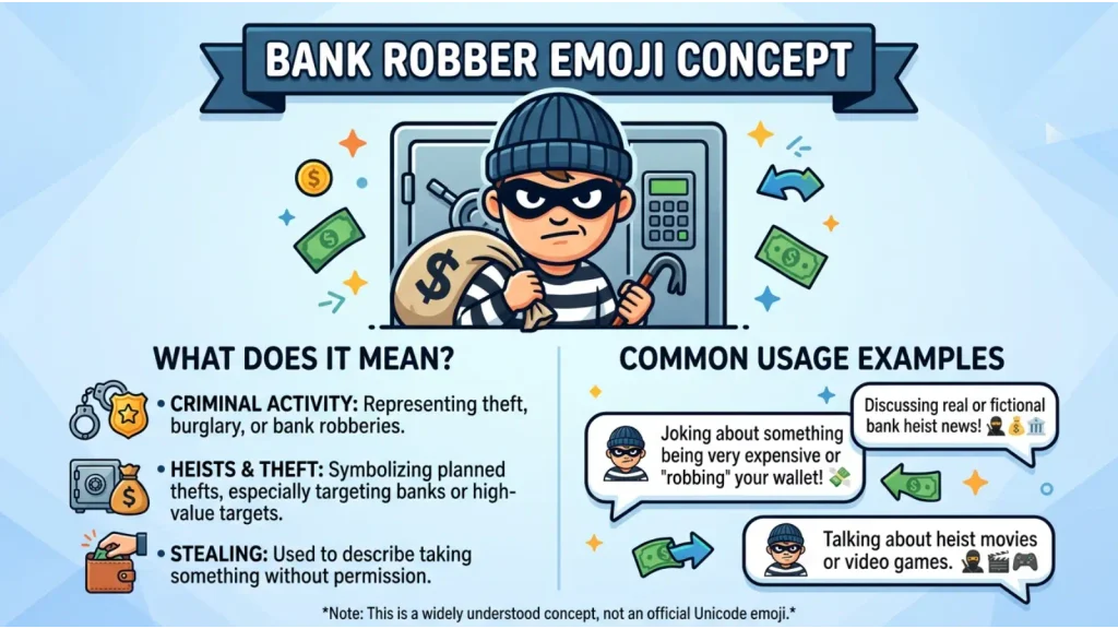 Bank Robber Emoji Meaning & Example