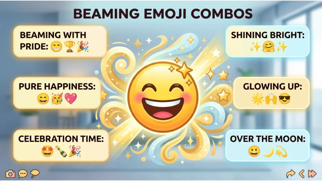 Best beaming emoji combos copy & paste