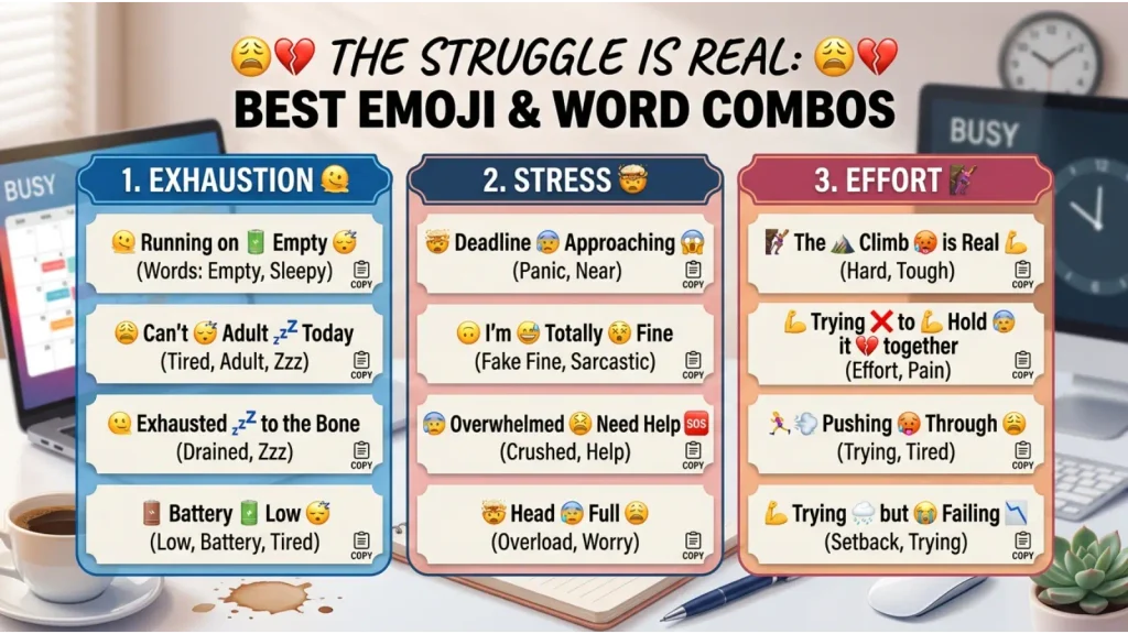 Best struggle emoji combos copy & paste