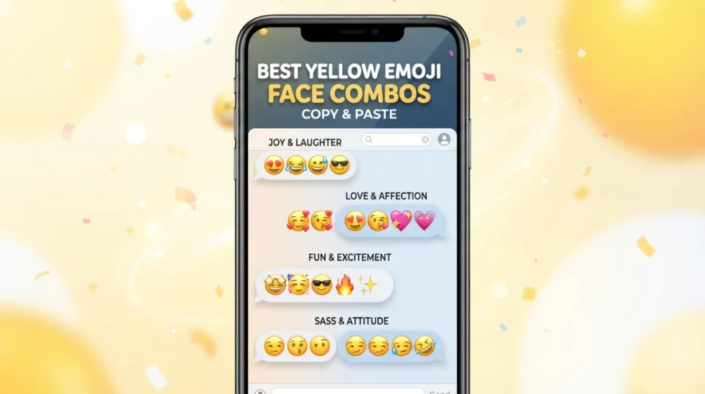 Best Yellow Emoji Face combos  copy & paste