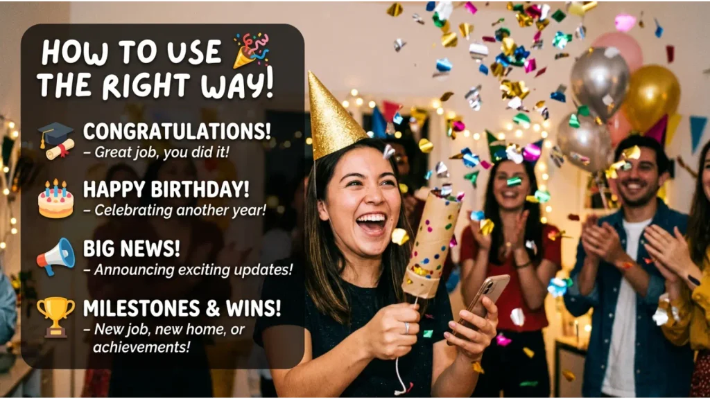 How to use Confetti Popper Emoji the right way