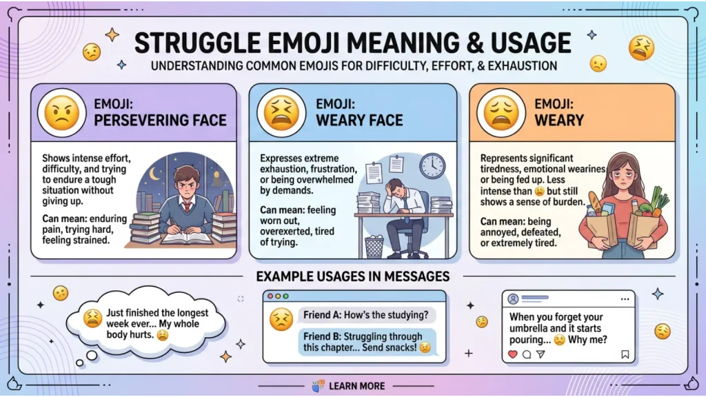 Struggle Emoji Meaning & Example