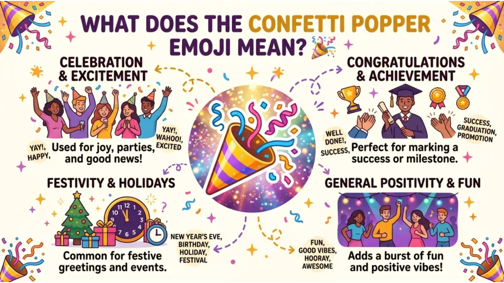 What do Confetti Popper Emoji mean
