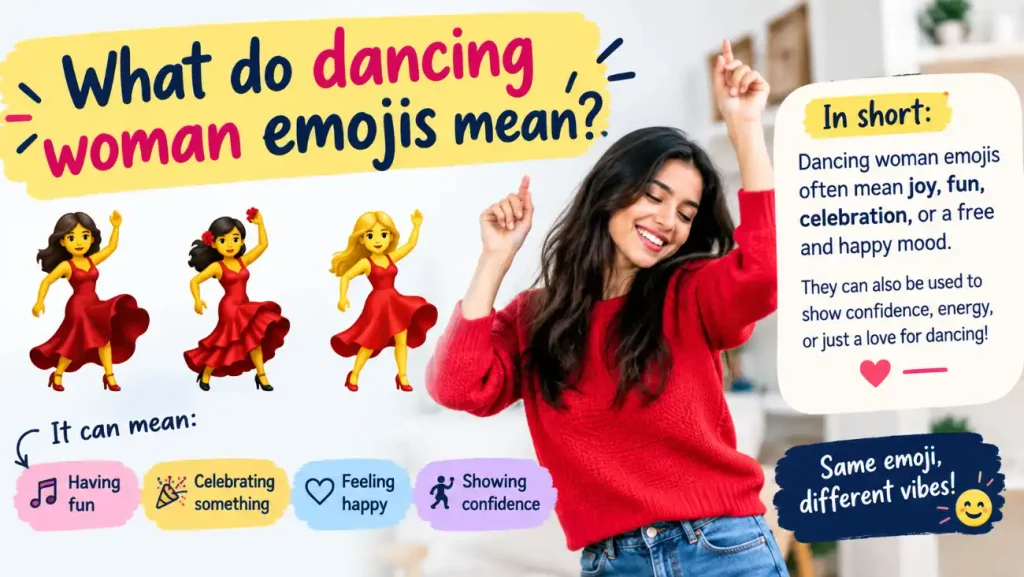 What do dancing woman emojis mean