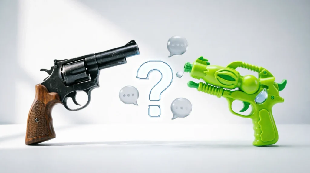 What do real gun emoji mean